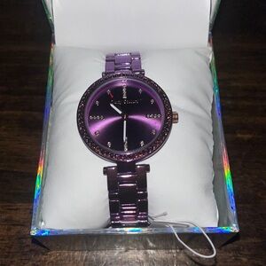 NWT Juicy Couture Los Angeles Purple Metal Watch